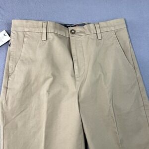Dockers Workday Khaki Straight Fit Pants Mens 32x34 Tan Brown Flat Front Stretch